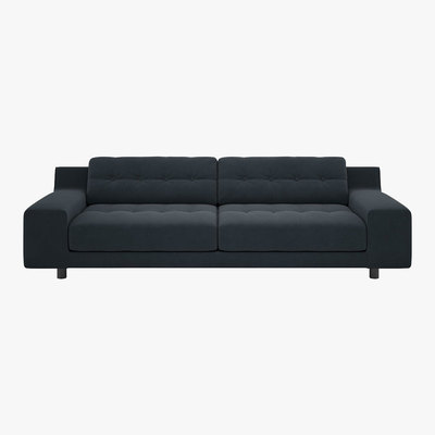 Habitat Hendricks Charcoal Grey Velvet 4 Seater Sofa, Charcoal