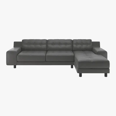 Habitat Hendricks Grey Luxury Leather Right Arm Chaise Sofa, Grey