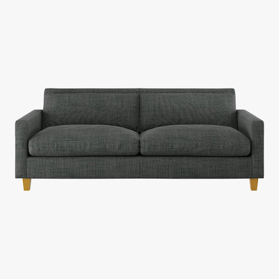 Habitat Chester Charcoal Grey Italian Woven 3 Seater Sofa, Charcoal