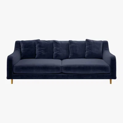 Habitat Swift Dark Blue Velvet 3 Seater Sofa, Dark Blue