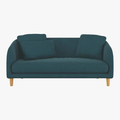 Habitat Colby Teal Green Wool Tweed 2 Seater Sofa, Green