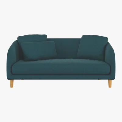 Habitat Colby Teal Green Wool Tweed 2 Seater Sofa, Green