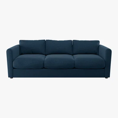 Habitat Joshua Navy Blue Wool Tweed 4 Seat Sofa, Navy