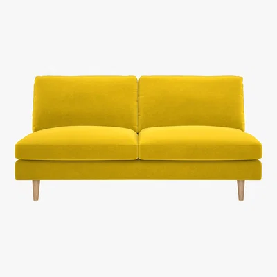 Habitat Habitat Teo 2 Seater Velvet Sofa - Yellow