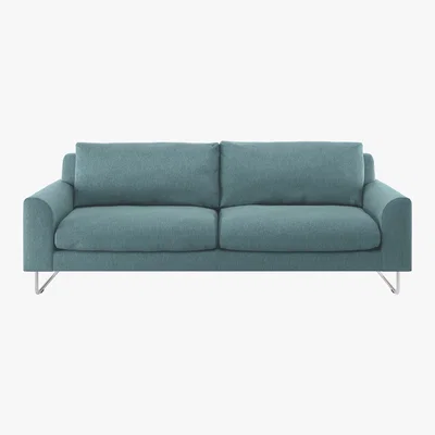 Habitat Lyle Teal Blue FaBric 3 Seater Sofa, Metal Legs, Blue