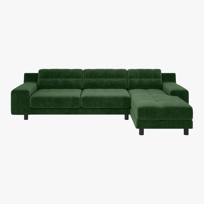 Habitat Hendricks 4 Seat Moss Green Right Hand Chaise Sofa, Moss Green