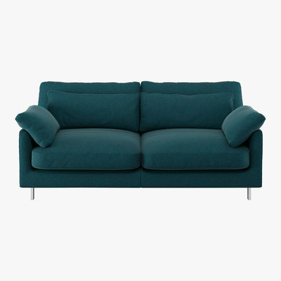 Habitat Cuscino Teal Green Tweed Wool Mix 2 Seater Sofa, Green