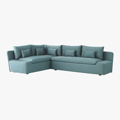 Habitat Kasha Teal Blue FaBric Right-Arm Corner Sofa, Blue