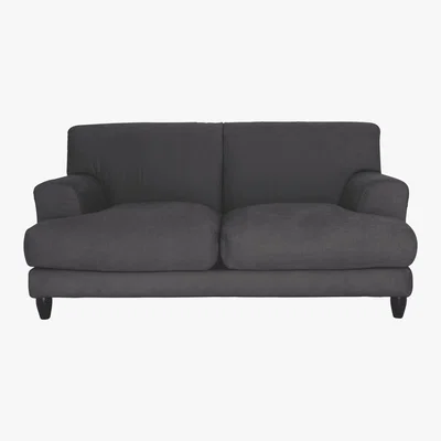 Habitat Askem Charcoal Grey Brushed Cotton 2 Seater Sofa, Charcoal