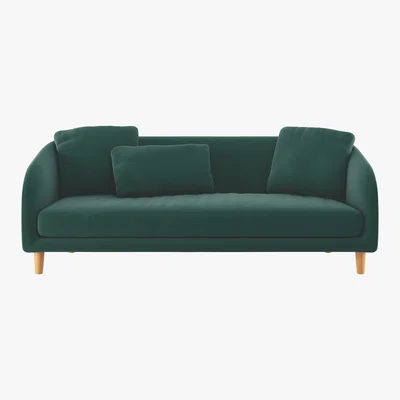 Habitat Colby Emerald Green Velvet 3 Seater Sofa, Green