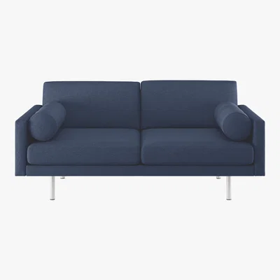 Habitat Spencer Blue Wool 3 Seater Sofa, Metal Legs, Blue