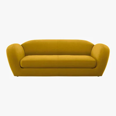 Habitat Habitat Layla 4 Seater Velvet Sofa - Yellow, Yellow