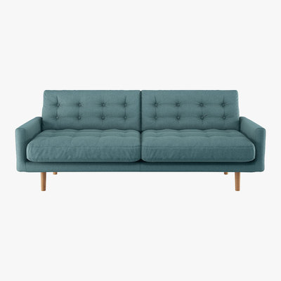 Habitat Fenner Teal Blue FaBric 3 Seater Sofa, Blue