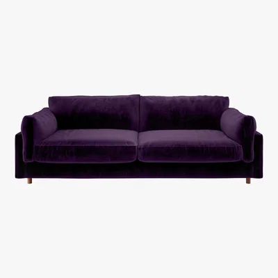 Habitat Elkin Purple Velvet 4 Seat Sofa, Purple