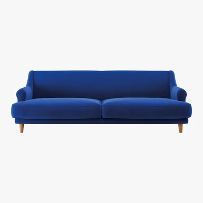 Habitat Townsend Cobalt Blue Velvet 4 Seater Sofa, Blue