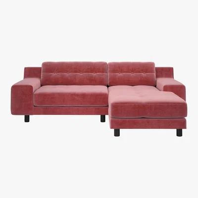 Habitat Hendricks 3 Seat Dusty Rose Right Hand Chaise Sofa, Dusty Rose
