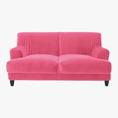 Habitat Askem Pink Velvet FaBric 2 Seater Sofa, Pink