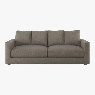 Habitat Rupert Black & White Stripey Linen 4 Seat Sofa, Black & White
