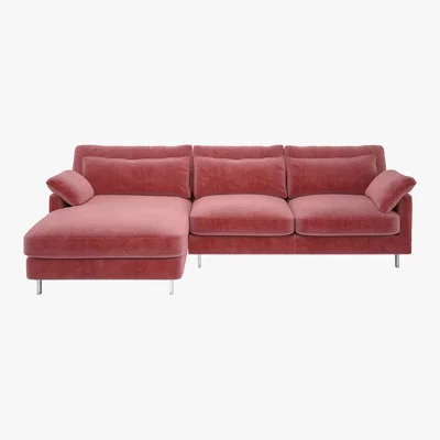 Habitat Cuscino Dusty Rose 4 Seater Left Hand Chaise Sofa, Dusty Rose