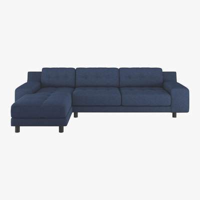 Habitat Hendricks Blue Wool Left Arm Chaise Sofa, Blue
