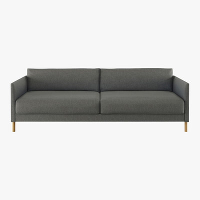 Habitat Hyde Charcoal Grey FaBric 3 Seater Sofa Bed, Wooden Legs, Charcoal