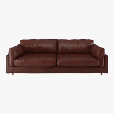 Habitat Elkin Tan Leather 4 Seat Sofa, Brown