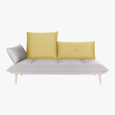Habitat Naoko Grey And Yellow Left-Arm 3 Seater Sofa, Grey