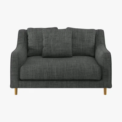 Habitat Swift Charcoal Grey FaBric Loveseat Sofa, Charcoal