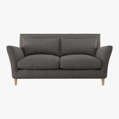 Habitat Keele Charcoal Grey Wool 2 Seat Sofa, Charcoal