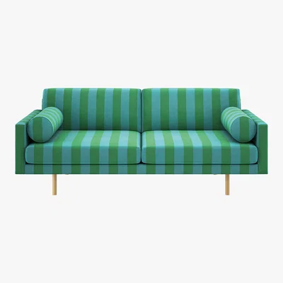 Habitat Spencer Luke Edward Hall  FaBric 3 Seater Sofa, Oak Legs, Green