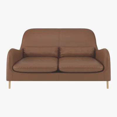Habitat Smithfield Light Brown Leather 2 Seater Sofa, Light Brown