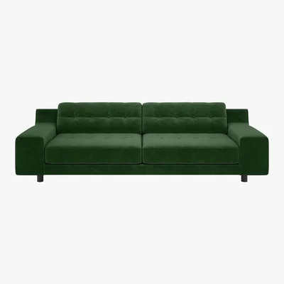 Habitat Hendricks Moss Green Velvet 4 Seater Sofa, Moss Green