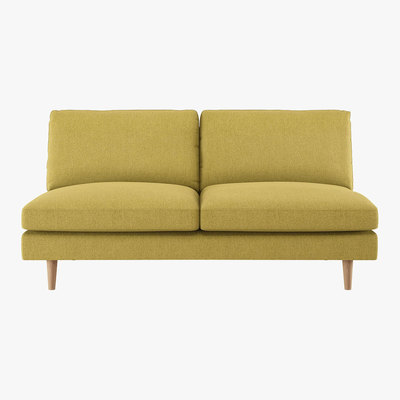 Habitat Teo Yellow FaBric 2 Seat Sofa, Yellow
