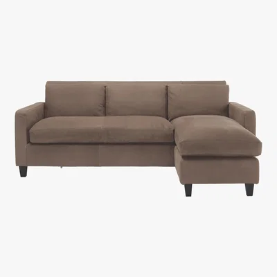 Habitat Chester Light Brown Luxury Leather 3 Seater Chaise Sofa, Light Brown