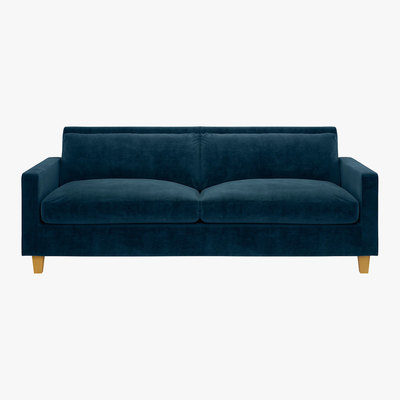 Habitat Chester Ink Blue 3 Seater Sofa, Blue