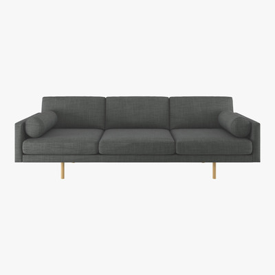 Habitat Spencer Charcoal Grey Italian Woven FaBric 4 Seater Sofa, Oak Legs, Charcoal