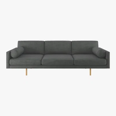 Habitat Spencer Charcoal Grey Italian Woven FaBric 4 Seater Sofa, Oak Legs, Charcoal