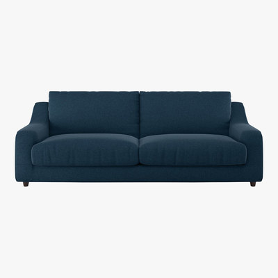 Habitat Slope Navy Blue Wool Tweed 3 Seat Sofa, Navy