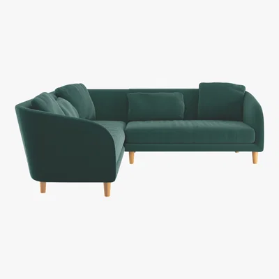 Habitat Colby Emerald Green Velvet Right Arm Corner Sofa, Green
