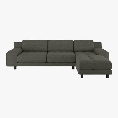 Habitat Hendricks Charcoal Grey FaBric Right Arm Chaise Sofa, Charcoal