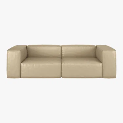Habitat Opollo Stone Leather 4 Seater Sofa, Stone