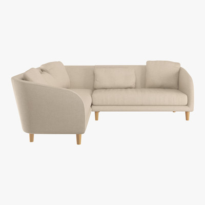 Habitat Colby Natural Italian Woven FaBric Right Arm Corner Sofa, Natural