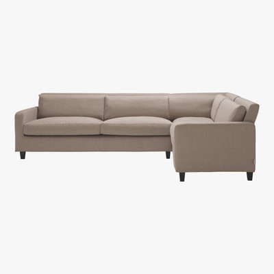 Habitat Chester Natural FaBric Left-Arm Corner Sofa, Dark Stained Feet, Natural