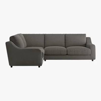 Habitat Slope Charcoal Grey Wool Tweed Right Arm Corner Sofa, Charcoal