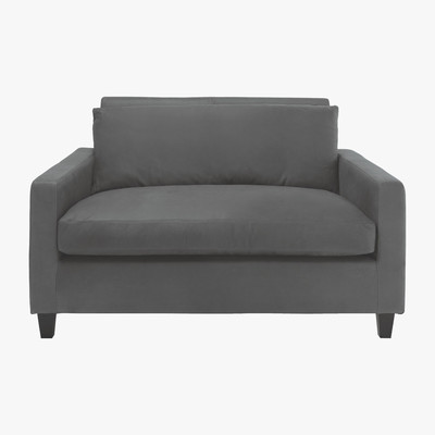 Habitat Chester Grey Luxury Leather Compact Sofa, Grey