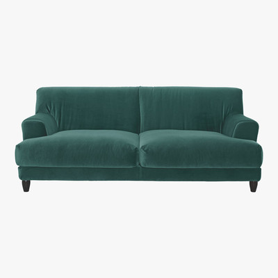 Habitat Askem Emerald Green Velvet 3 Seater Sofa, Green