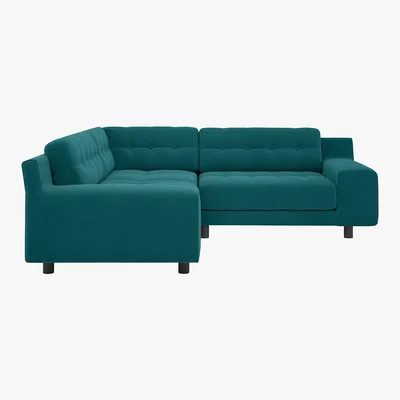 Habitat Hendricks 3 Seater Teal Velvet Right Hand Corner Sofa, Teal