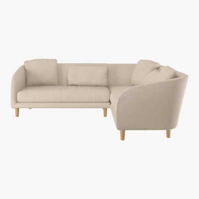Habitat Colby Natural Italian Woven FaBric Left-Arm Corner Sofa, Natural