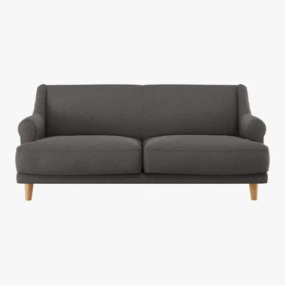 Habitat Townsend Charcoal Grey Herringbone Wool Mix 2 Seater Sofa, Charcoal