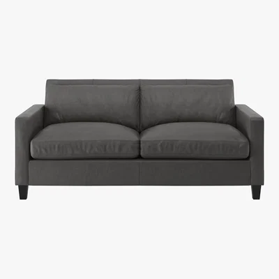 Habitat Chester Grey Leather 2 Seater Sofa, Grey